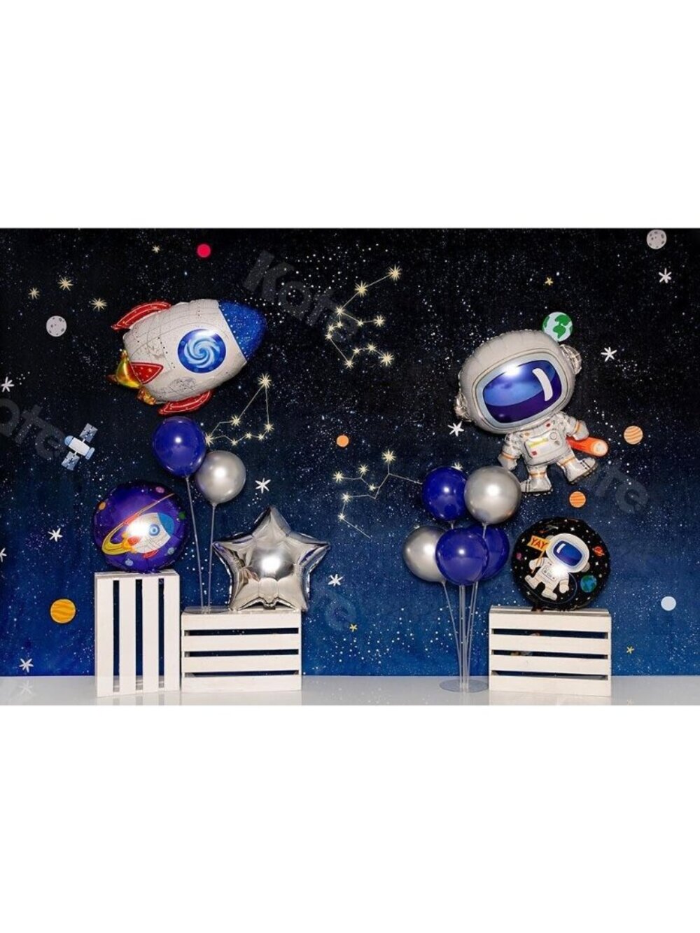 Kate Backdrop 5'x7' Outer Space Fabric Background Wrinkle Free Out of this World